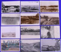 Interesting collection of early 20th c English golf links b&w postcards (12) to incl Dunnerholme