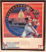 1983 Washington Redskins Poster: Featuring 2 played in front of the White House f & g 56 x 50cm