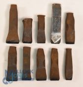 Collection of Golf Clubmakers and Retailers Cast Iron Club Head and Shaft Stamps (10) to incl Alec