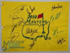2011 Augusta Masters Tournament Golf Flag multi signed - to include winners Phil Mickelson, A