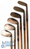 6x Assorted niblicks to incl Acorn brand stamped J MacPherson, Dreadnought Perfect niblick,