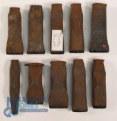 Collection of Golf Clubmakers and Retailers Cast Iron Club Head and Shaft Stamps (10) to incl E J
