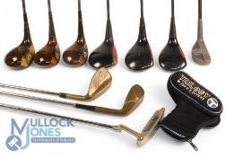 Selection of Steel Shafted Golf Clubs (10) features Ping Eye 2 woods 1, 3, and 5 with Ping grips and