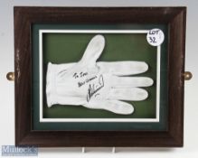 Signed Golf Glove signed Lee Westwood, signed Golf Glove signed Bernhard Langer, signed Golf Glove