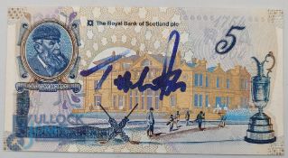 Autograph - Tom Watson Signed Royal Bank of Scotland £5 Banknote - depicting Old Tom Morris,