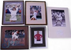 Tennis - 5 Women Players Autographed Photographs. To include Sue Barker, Natalie Tauziet, Jana