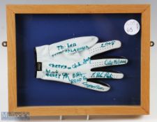 Signed Golf Glove 2005 from Oklahoma Open, with indistinct signature multi signed by players and