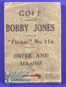 Rare 1930 Bobby Jones Golf Flicker Book No. 11a Drive and Mashie. Flip through this book to learn