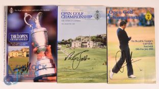 Autographs - 3x Signed Open Golf Championship programmes signed by the winner in ink - 1985 Sandy