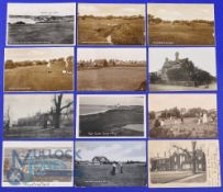 Interesting selection of various early English Golf Links b&w postcards (12) to include 2x