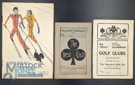 2x Period Golf Club Accessories Clothing Catalogues: with a modern 13th edition The Standard Golf Co