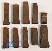 Collection of interesting Golf Clubmakers and Retailers Cast Iron Club Head and Shaft Stamps (10) to