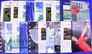 1985-2011 The Dunhill Cup Golf Programmes and order of play, a mixed collection of 1985, 86, 88, 92,