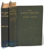 2x Period Henry Leach Golf Books: The Spirit of The Links 1907 ex Bengal Club Library, The Happy