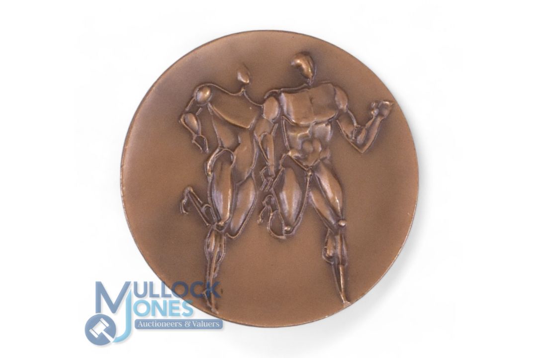 1966 European Championships Participation Medal, Bronze medal issued to all Athletes 55mm in - Image 2 of 2