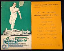 The Wembley Championships 1935 (second year) Tennis Programme. Official programme for the second