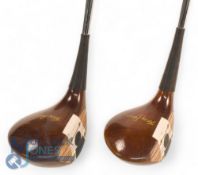 2x Matching Tonny Penna MacGregor persimmon woods with black and white keyhole inserts both