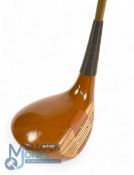 Scarce Mizuno TP 1 wood - stamped TP-5 10.5 to the sole, with alloy brass sole plate, red and