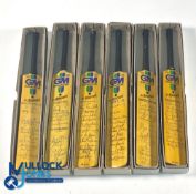 6 Miniature Signed Cricket Bats: a good collection to include 1984 Leicester, 1984 Hampshire, 1984