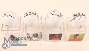 Autograph Golf Balls 4x Major winners features Seve Ballesteros, Jose Maria Olazabal, Ernie Els, and