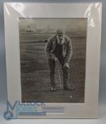 Old Tom Morris addressing the ball c1905 - a reproduction photograph by kind permission of St