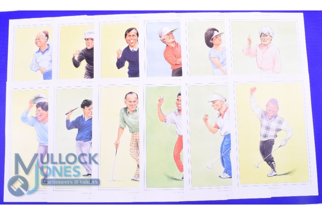Collection of 23x John Ireland Individual "Golf Characters" caricature colour prints to include - Image 1 of 2