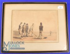 Scarce and Early 19thc hand coloured Plate Engraving titled 