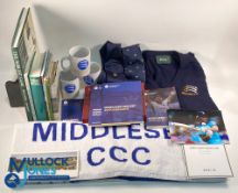 Middlesex County Cricket Collection, with 3 mugs, a large beach towel, a Wolsey 44/54 Middlesex