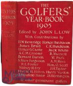 1905 Golfer's Year Book edited by John L Low, red boards with white lettering, full of golf records,