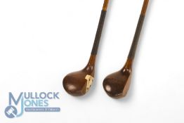 2x Scared neck persimmon drivers both late models one stamped Geo Duncan with central white