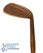 Tom Auchterlonie 'It-z-In' Patent flanged sole niblick fitted with a full length perforation leather