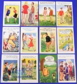 Variety of Seaside Saucy coloured golfing postcards c1960/70s (12) to include Bamforth & Co Comic