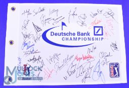 2016 TPC/PGA Deutsche Bank Champions golf tournament profusely signed embroidered pin flag played at