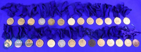 Selection of 1990/2000s ARA Championship Rowing Club Medals. Gilt examples various years all with