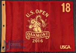 2016 US Open Golf 18th Hole Flag Oakmount USGA, unsigned