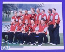 Autographs - 1997 Ryder Cup photograph signed by ten of the US American team including Jim Furyk,