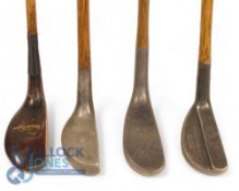 4x Mallet head putters features a Good Robert Forgan wooden mallet head putter - with twin alloy