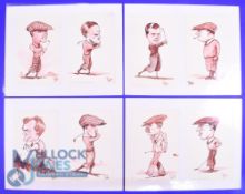 8 Amusing Cartoons of Golfers Peter Hobbs, 1930 - 1994 Published by the author, Great Britain,