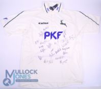 Signed Nottinghamshire CCC Cricket Shirt. Sponsors PKF (L) short sleeves signed by 20 players