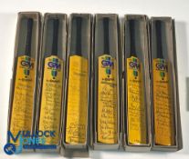 6 Miniature Signed Cricket Bats, a good collection to include -1983 Derbyshire, 1984 Yorkshire, 1985