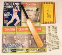 Selection of Cricket related Items. To include miniature cricket bat signed by 1979-1980 England