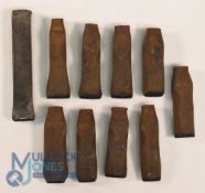 Collection of Golf Clubmakers and Retailers Cast Iron Club Head and Shaft Stamps (10) to incl Tom