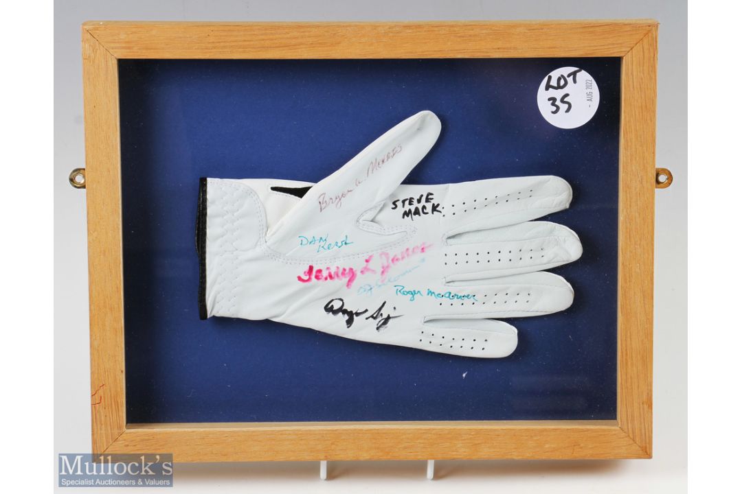 Signed Golf Glove multi signed by players and officials, with noted names of Bryan Morris, Steve - Image 1 of 2