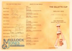 Lancashire Couty Cricket Club Signed Menu. The Gillette Cup 2007 35th Anniversary Dinner signed by