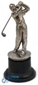 Silver Plated Golf Figure Trophy, heavy cast figure on plastic plinth - 13cm tall