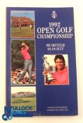 Autographs - multi-signed 1992 Open Golf Championship Programme with OOP sheet and dinner menu -