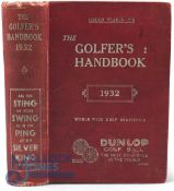 The Golfers Handbook & Year Book 1932. Illustrated with photographs and advertisements, red cloth