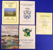 Collection of Scottish and English Golf Club Histories soft back books - 4x signed (5) to incl