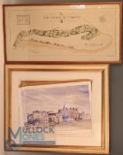 St Andrews Golf Prints to include: The Old Course St Andrews Plan with printed signature A Mackenzie