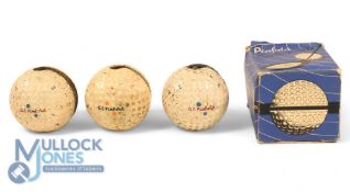 Interesting Set of 4x Penfold Golf Ball Menu Holders - original A E Penfold Blue Dot dimple golf